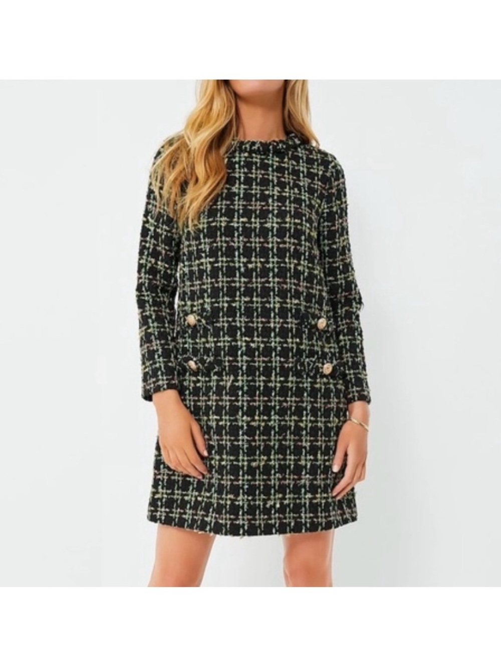 Tuckernuck Holly Tinsel Tweed Long Sleeve Jackie Dress - Picture 2 of 13